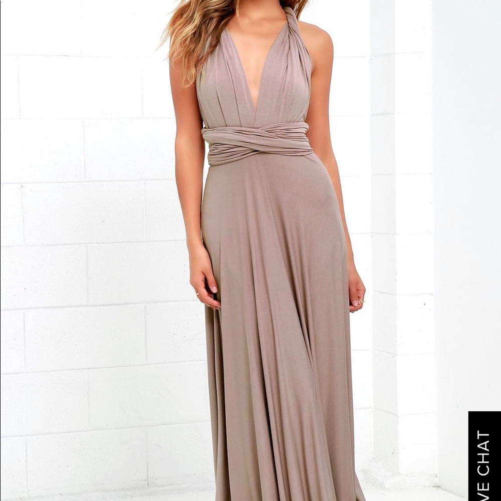 TRICKS OF THE TRADE TAUPE MAXI DRESS